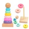 Wooden Macaroon Tower Children Puzzle Toys Montessori Educational Supplies Size Color Recognition Birthday Gifts for Kids TMZ