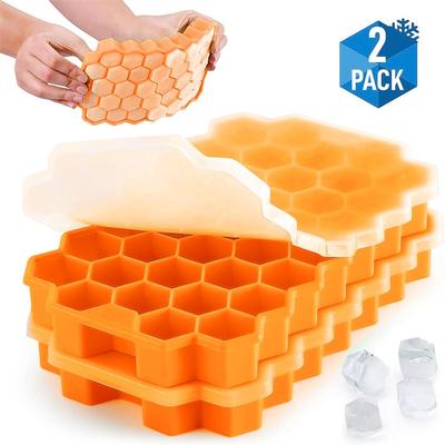 (SU)Stampo per Ghiaccio a Forma di Nido d'Ape Vassoio per Ghiaccio Vassoi per Ghiaccio Contenitori per Conservazione 2 pezzi