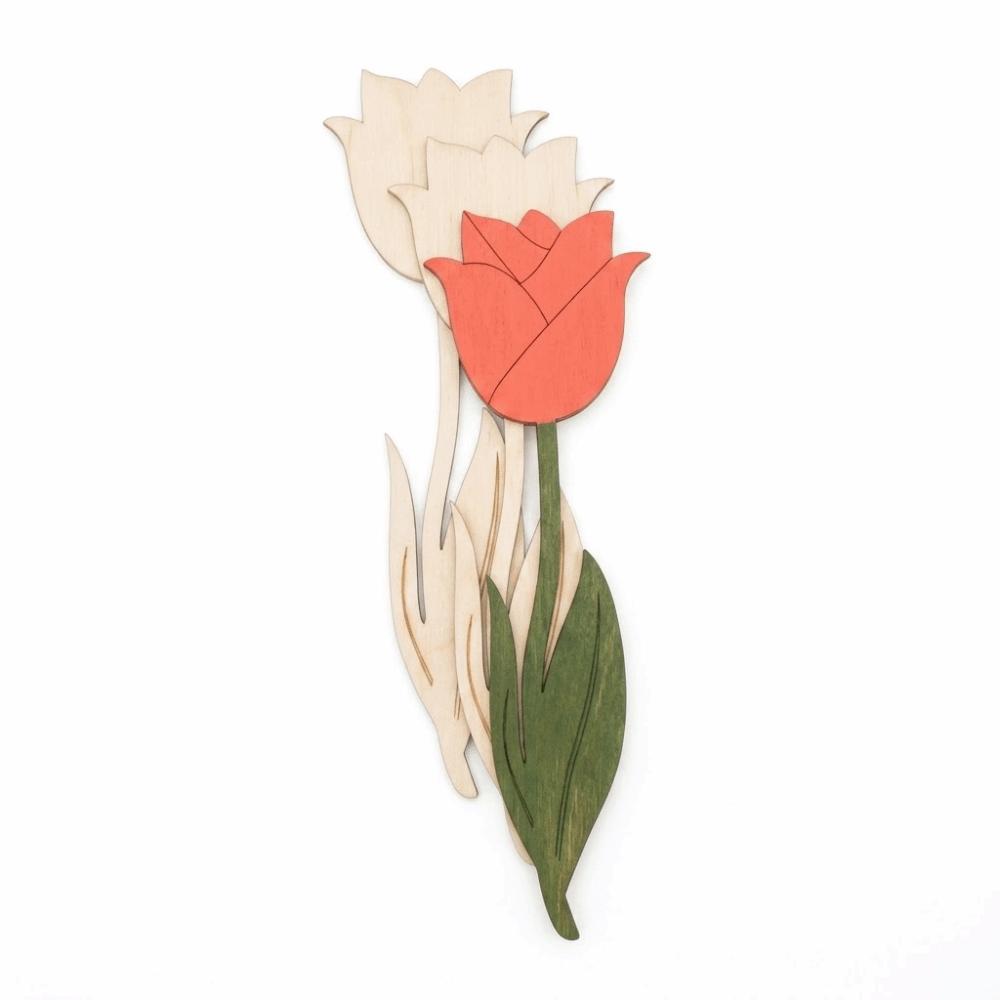 30 PCS Best Wishes DIY Wooden Flower Ornament Funny Creative Wooden Rose Chips Decoration Mother's Day Gifts Gifts Supplies