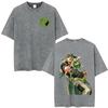 Anime JoJo Bizarre Adventure STEEL BALL RUN Gyro Zeppeli Vintage Lavaggio Acido Maglietta Uomo Cotone Casual Maniche Corte Maglietta