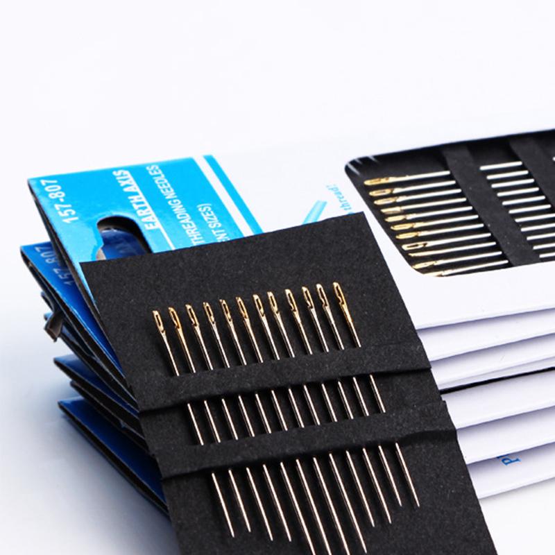 12pcs Needles Multi-size Side Opening Stainless Steel Darning Sewing Blind Needle DIY Sewing Needle
