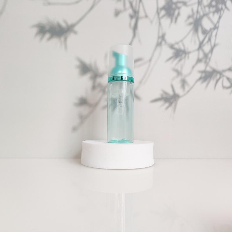 60ml Portable Transparent Green Facial Cleanser Foaming Bottle
