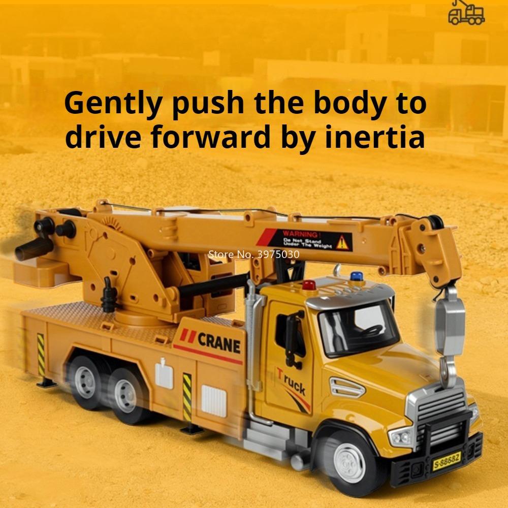 Alloy Excavator Mixer Truck Crane Transport Car Model Toy Music Light Doors Opened Engineering Vehicles Toys Collectible Item