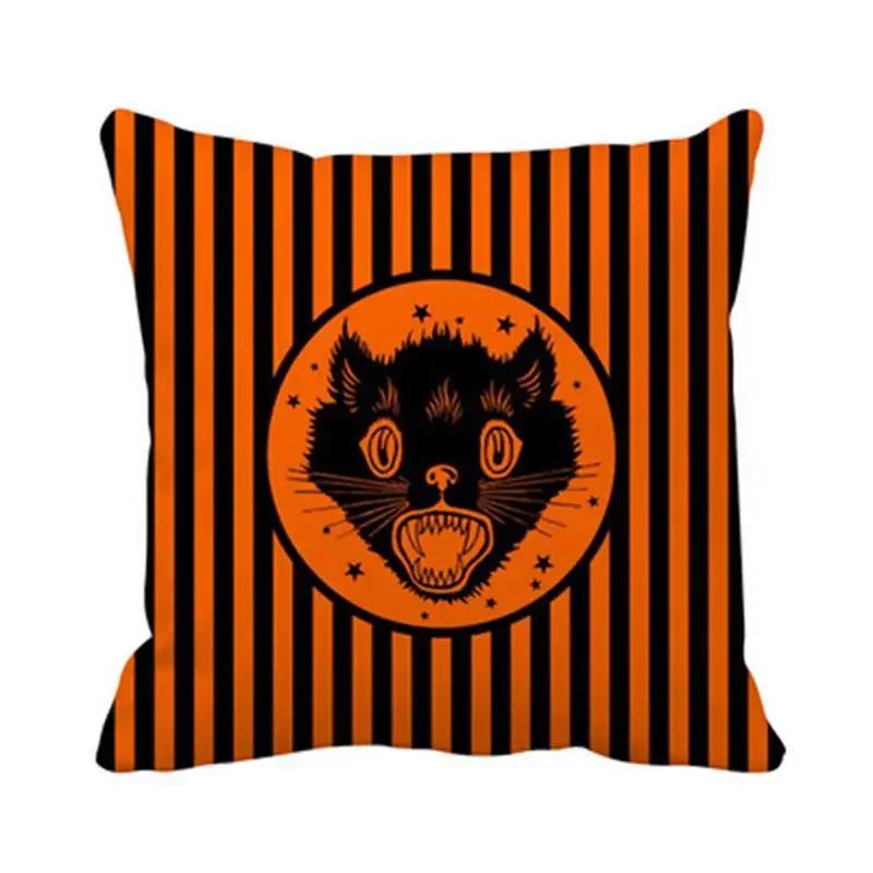 Cuscino Quadrato in Poliestere con Stampa di Stregone a Tema Halloween Decorazione per Divano Soggiorno Casa