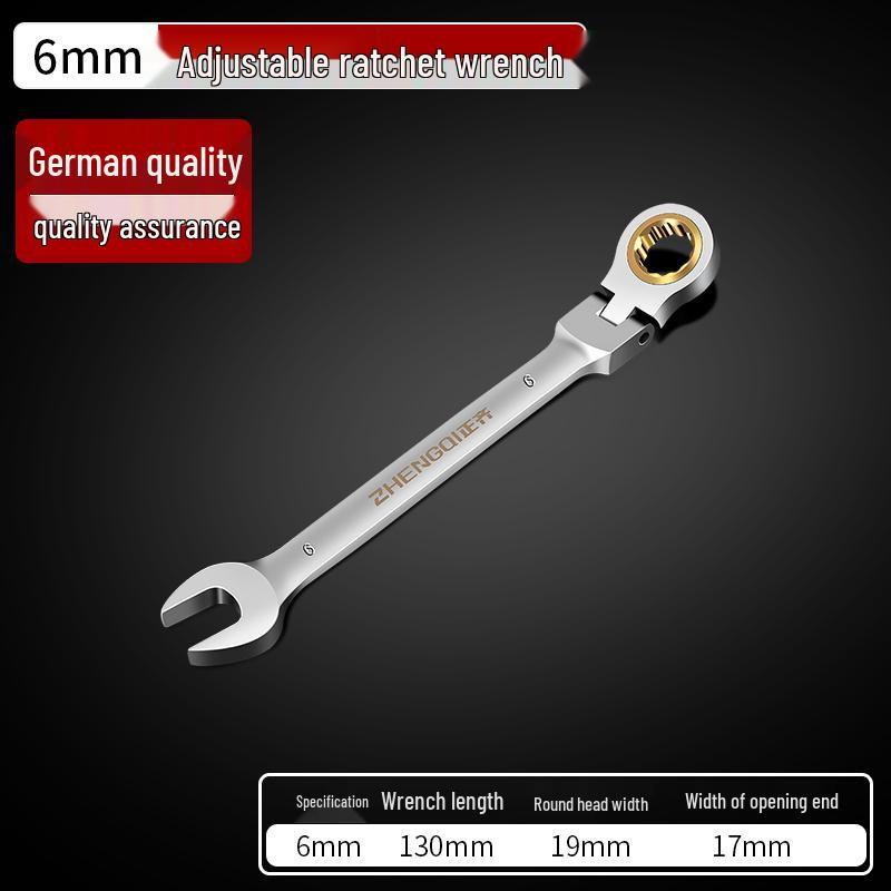 Adjustable Double-Ended Ratchet Wrench with Labor-Saving Gear Head Model 1