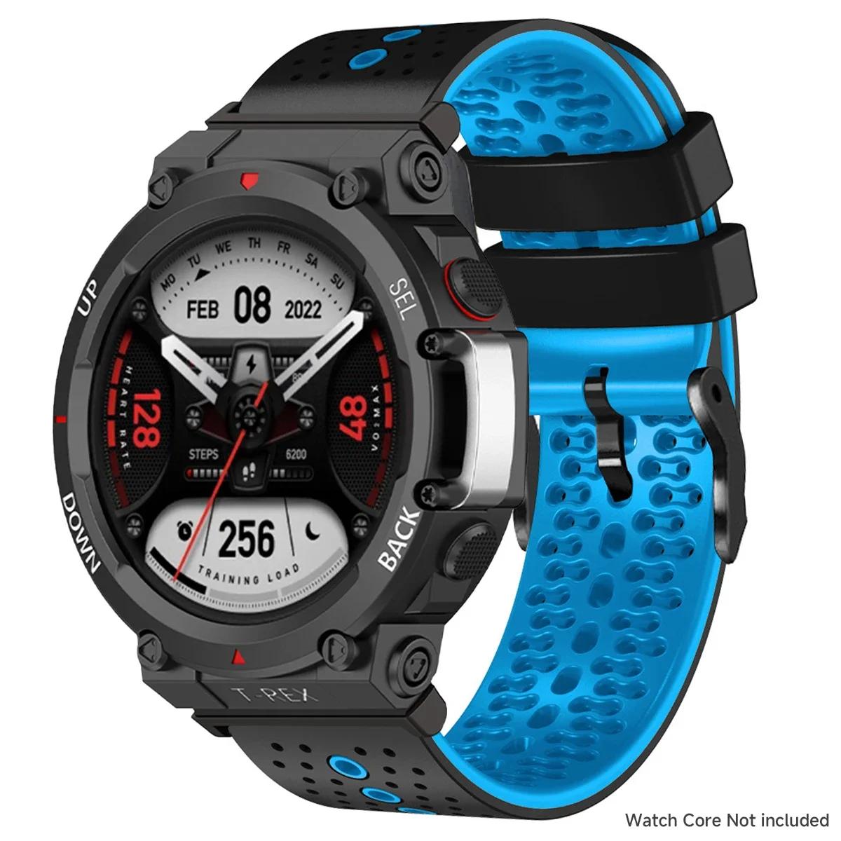 

Двухцветный силиконовый ремешок для Amazfit T-REX 3 2 Мягкий дышащий спортивный браслет Ремешок для часов для Amazfit Watch T-REX 2025 Amazfit T-Rex 2