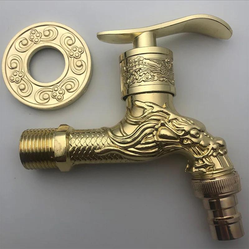 Washing Machine  Outdoor Faucet , Vintage Garden Bibcock Tap Wall Mounted Mop Faucet Brass