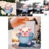 Adorable Acrylic Cartoon Pig Bucket Pendant For Car Interior Decoration Unique Design