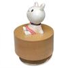 Falado Mini Wooden Animal Rotary Music Box with Cute Rabbit Ornament You Are My White and RR001 (Tune Sunshine), Beige,
