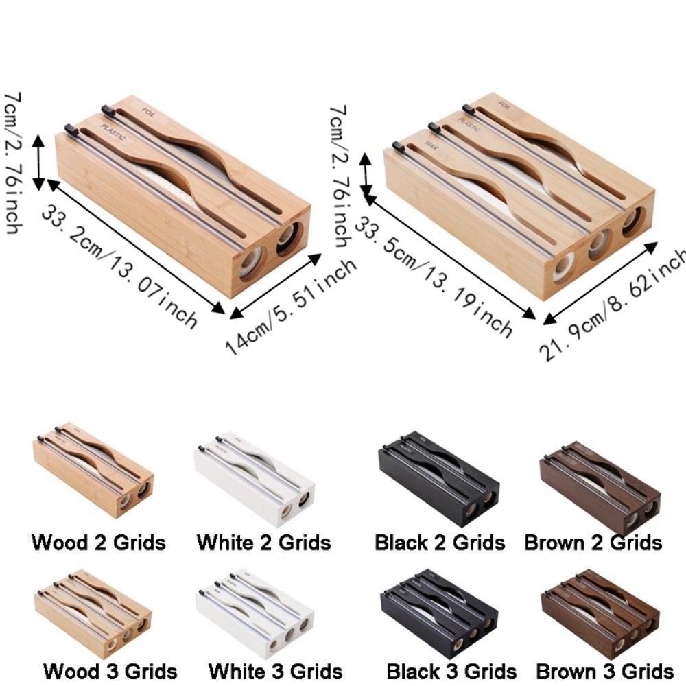 Wall Mounted Plastic Wrap Cutter Box 2 /3 Grids Tin Foil Cutter Wrap Dispenser  Kitchen Organizer
