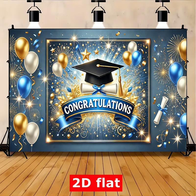 2D Flat Graduation Celebration Banner Versatile Decor for Graduation Parties Home Decor Polyester