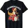 Drummersaurus Dinosaur Musician T Rex Playing Drum Drummer T-Shirt