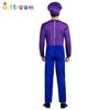 Super Mario Couple Cosplay Mario Overalls Anime Cartoon Game Uniform