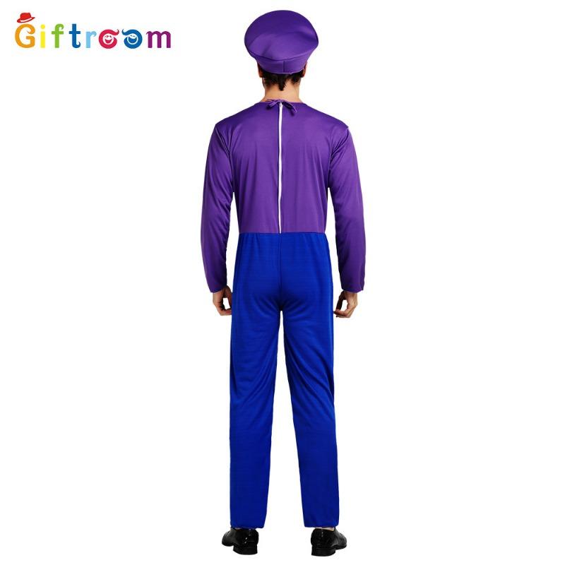Super Mario Couple Cosplay Mario Overalls Anime Cartoon Game Uniform