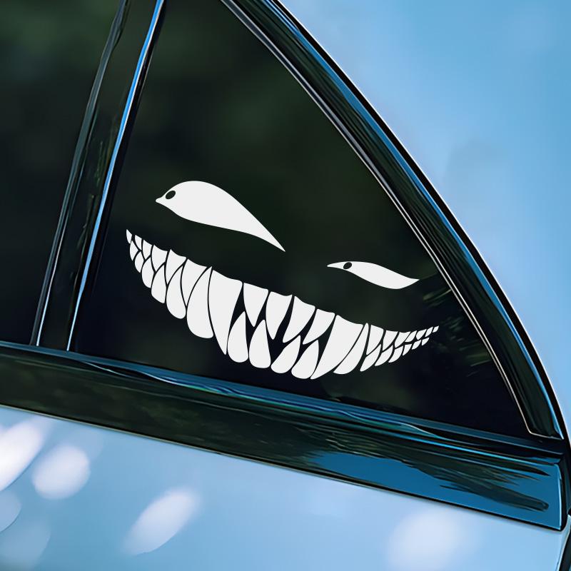 Roztomilé přimhouřené oči špatný úsměv Nálepky na auto Obtisky na motocykl Vtipná dekorace pro styling karoserie Samolepka na okno Vinyl Vodotěsný