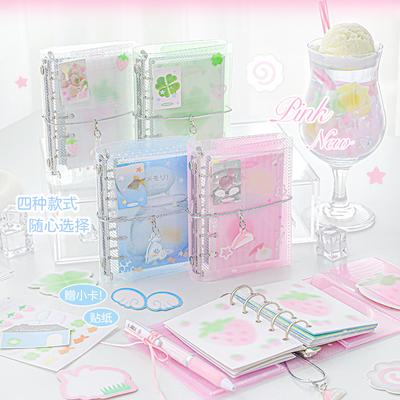 M5 Mini Portable Twill Loose-leaf Book Three-fold Storage Small Fresh Handbook Diary Student Reward Notebook