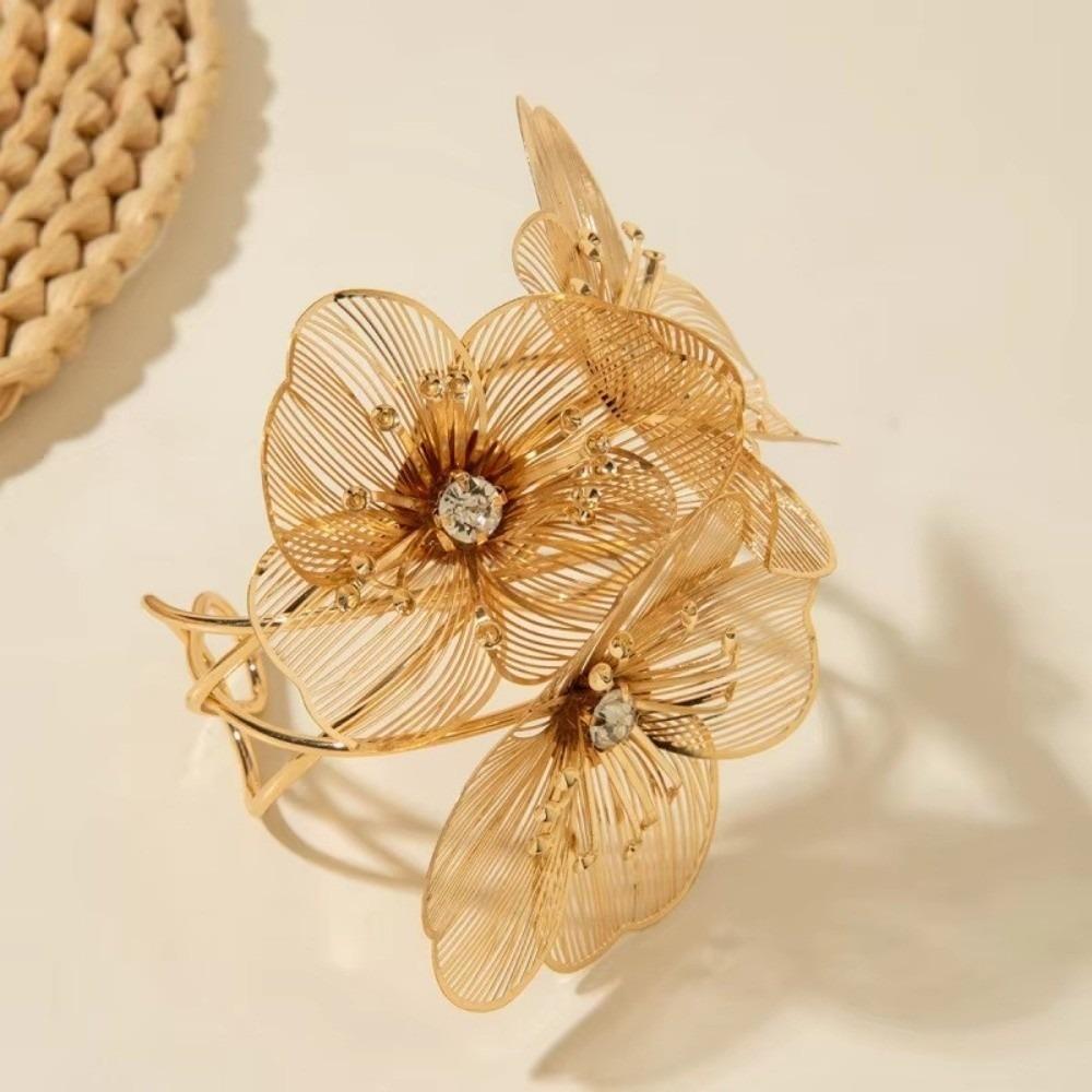 Geometric Hollow Bracelet Irregular Floral Bangle Opening Bracelet Wedding Party Accessories