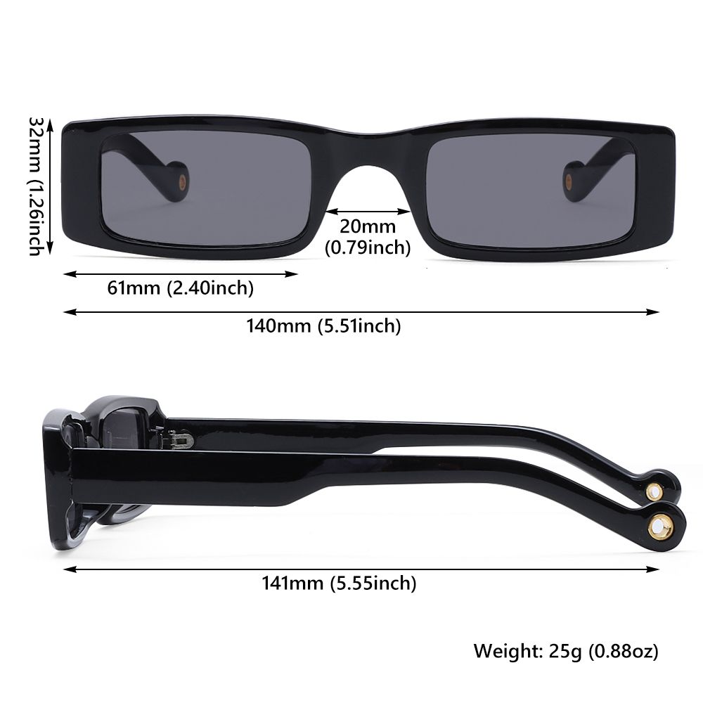Trendige UV-Schutzbrille Sonnenbrille Rechteckige Sonnenbrille für Damen Quadratische Sonnenbrille