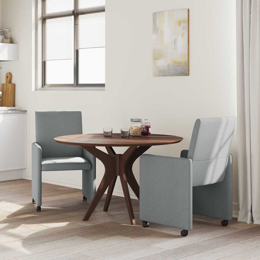 Dining Chairs with Casters 2 pcs Light Grey 57 x 66 x 94 cm Fabric