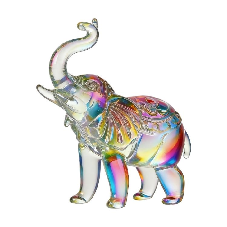 Crystal Elephant Statues Glass Elephant Figurines Collectibles Animal Sculpture Lucky Feng Shui Ornament Home Decors