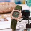 Yousheng Women Casual Watch Rhinestone Square Dial Silicone Strap Quartz Movement Elegant Ladies Girls Dress Wristwatch Fashion Jewelry Birthday Gift