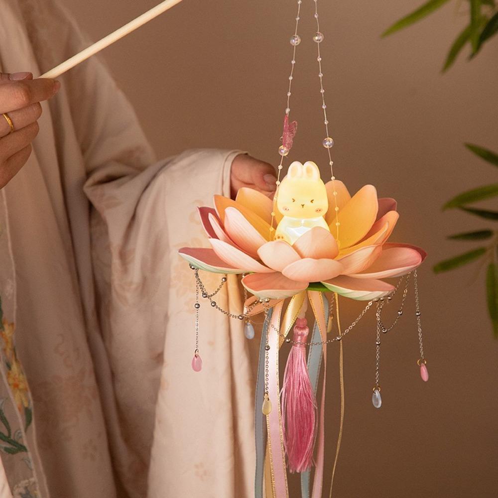 DIY Rabbit Lotus Lantern Material Package Mid-Autumn Festival Lantern  Festive Atmosphere
