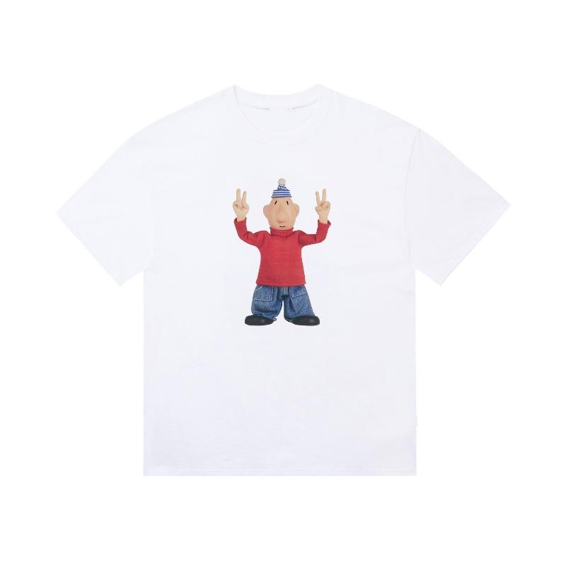 Fun Cartoon Character Pure Cotton Printed Men's and Women's Loose Casual Short Sleeved Summer New Personalized Fashion T-shirt