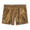 Men Shorts Glossy Faux Leather Elastic Mid Waist Soft Breathable Pockets Stretchy Stage Show Performances Sports Summer Shorts