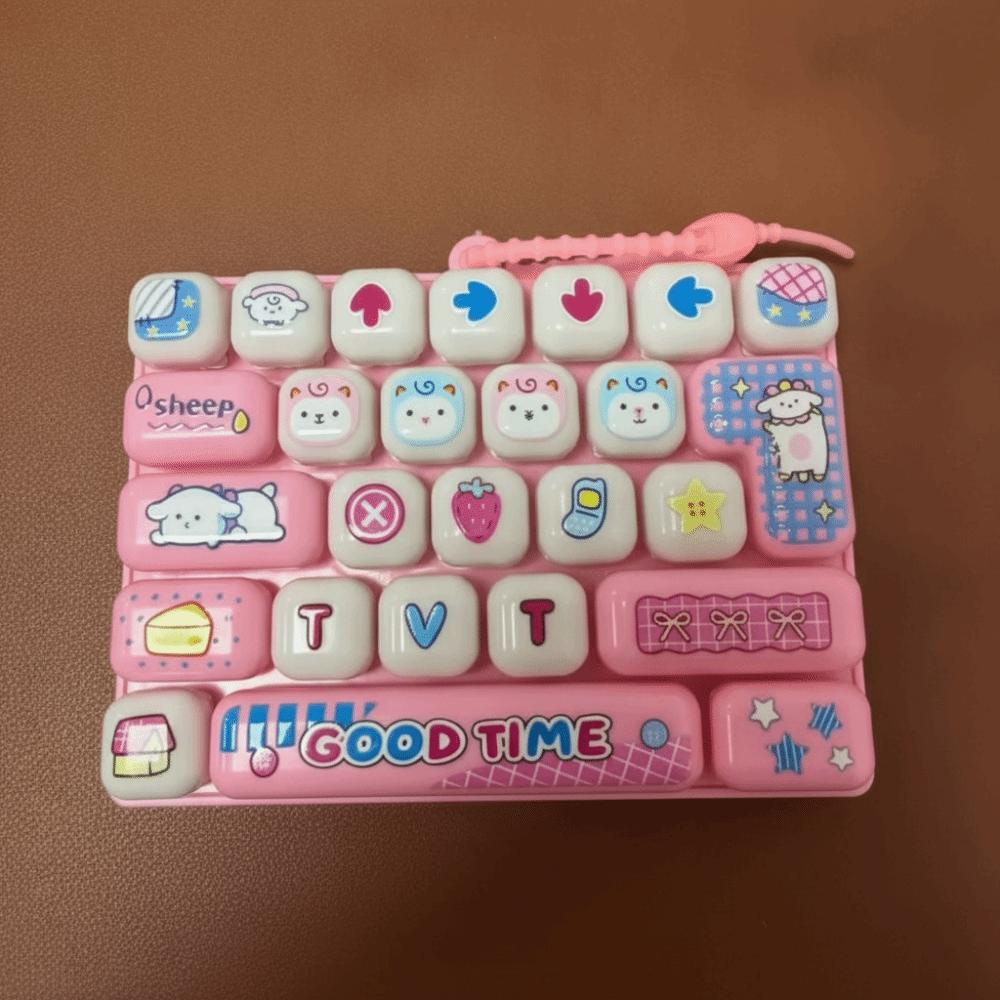 Simulation Keyboard 26-Key Keycap Clicker Candy Color Mini Keyboard Pendant  Desktop Decoration