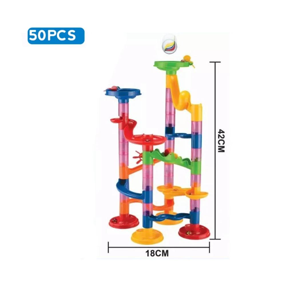Marble Run Race Track Building Blocks Kids 3D Maze Ball Roll Toy DIY Marble Run Race Coaster Set 80/105/109/133pc Christmas Gift