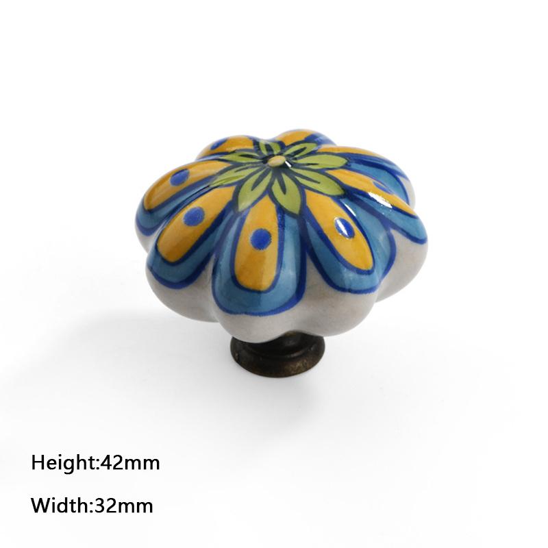Vintage Ceramic Pumpkin Cabinet Knob Drawer Furniture Handles Dresser Door Pulls Wardrobe Closet Cupboard Hardware Accessories