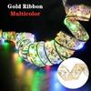 Ribbon Fairy Light Christmas Decoration Christmas Tree Ornaments For Home 2025 Bows String Lights Navidad Natal New Year 2025