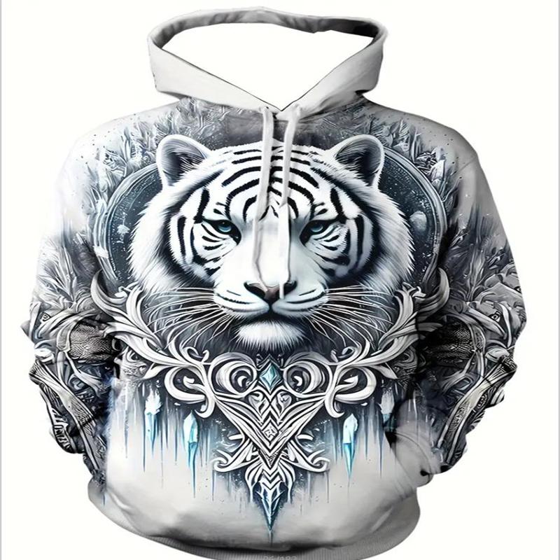 Autumn Men's 3D Digital Printed Hooded Sweatshirt Casual and Comfortable Loose Long Sleeved Men's Top