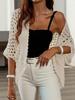 European Knit Short Sleeve Shawl Cardigan