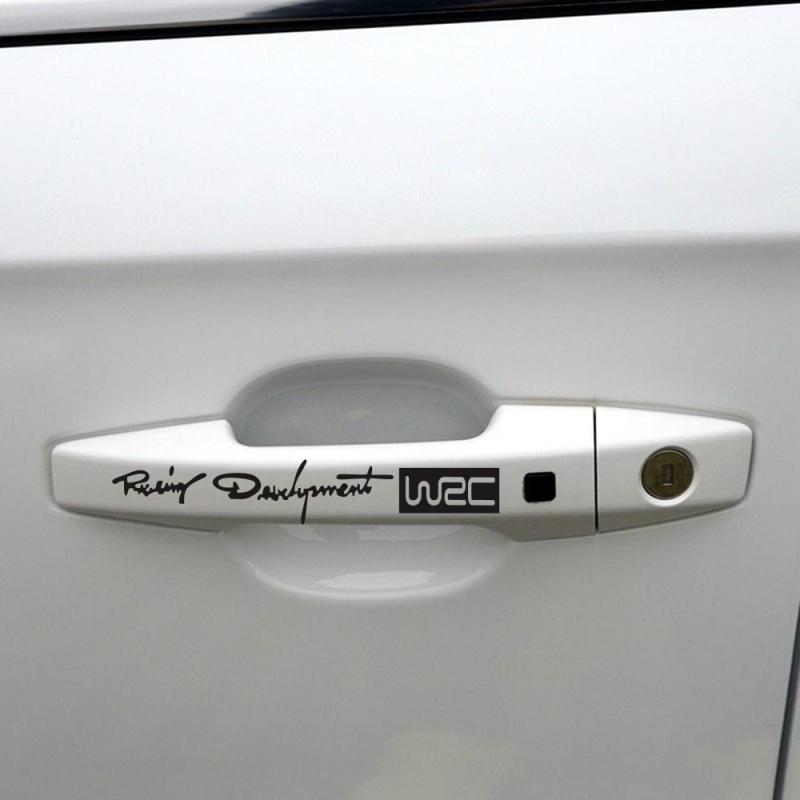4pcs/set Fashion Auto Decals World Racing Development WRC Car Door Handle Vinyl Car Body Decals