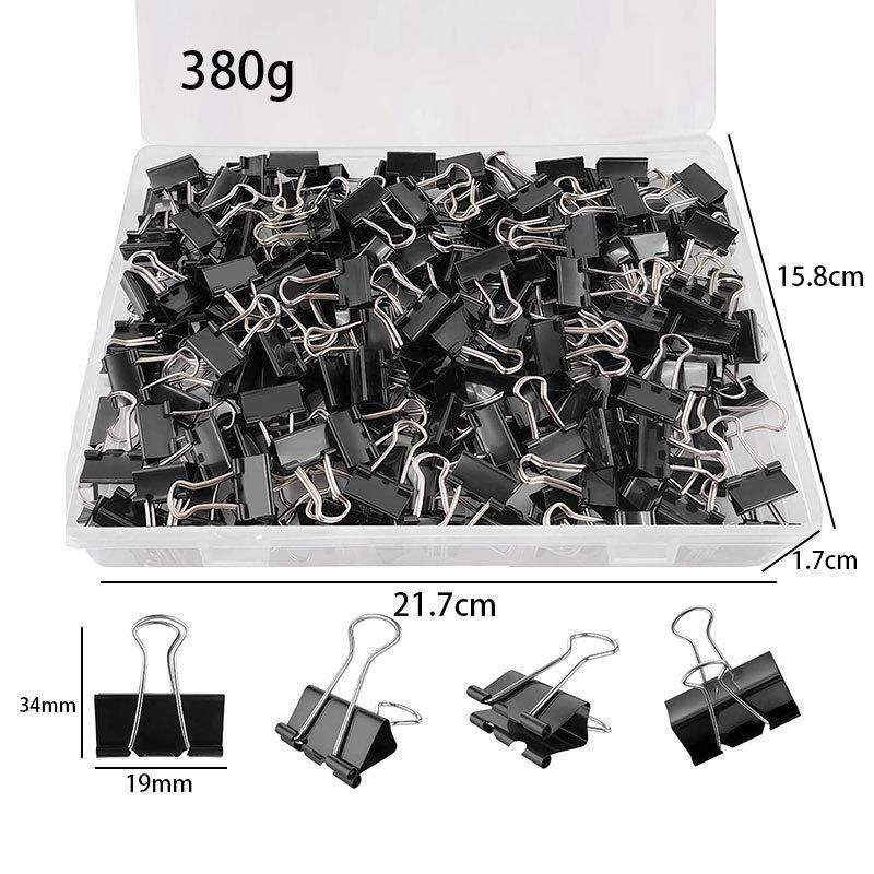 120PCS Black Binder Clips Set - Office & Student Stationery, Long Tail Bill Staples, Iron Clips.