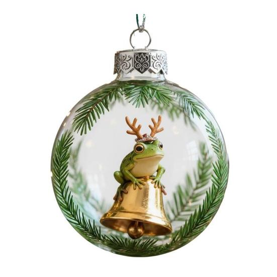2026 Christmas Ball Ornament Set Handcrafted 3D Frog Ornament Different Frogs Theme Holiday Decorations
