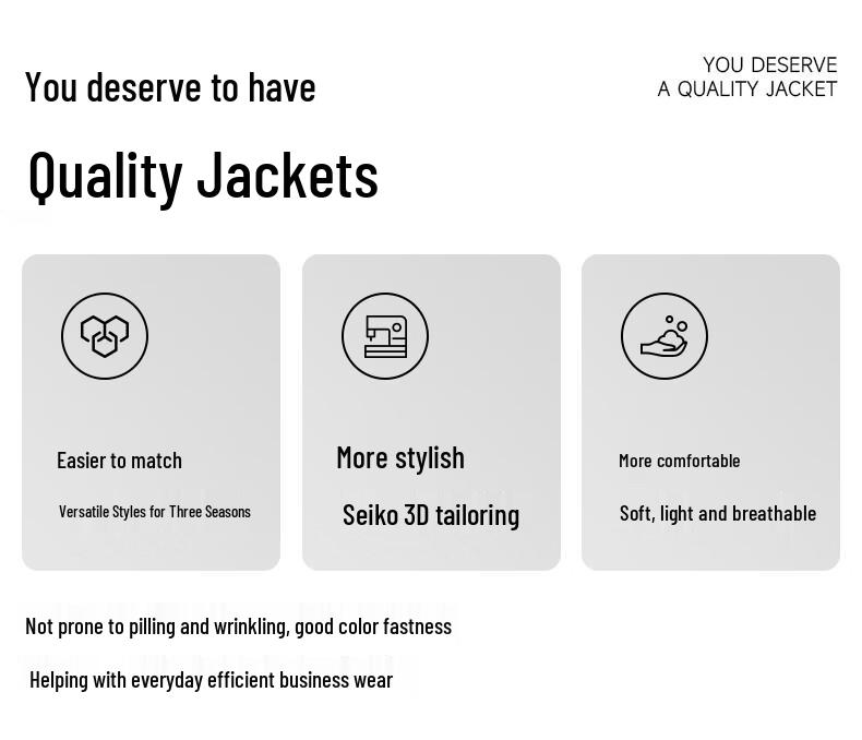 ROMON Men's Detachable Hood Anti-Wrinkle Business Casual Jacket