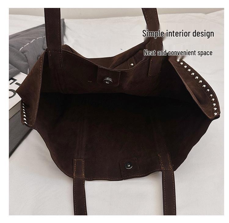 Dam Retro Hjortskinn Mocka Nitar Tygväska Handväska