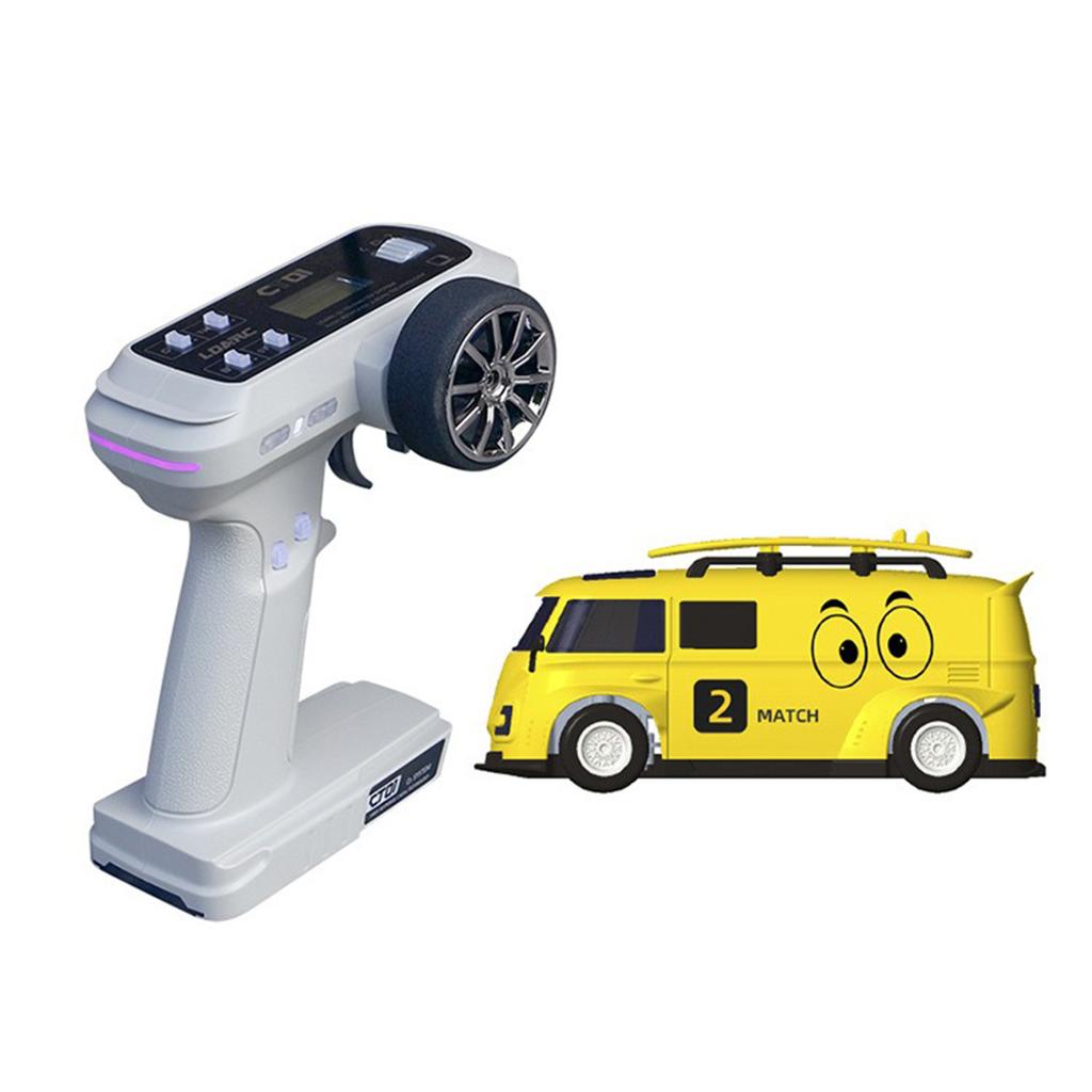 1:64 LDARC V64 RTR Mini Electric RC Car Simulated Electric Tabletop Bus Vehicle RTR 2.4GHz Long Battery Life Desktop RC Car