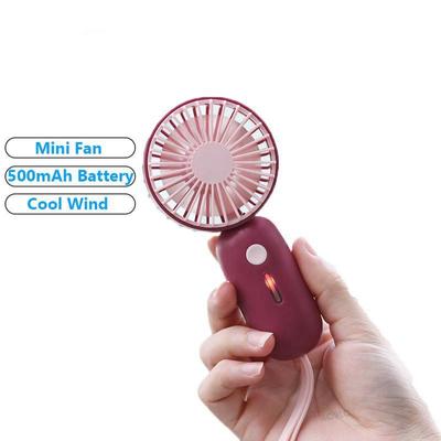 Mini Fan Cool Wind Summer Artifact 500mAh Portable Fan 3-speed Adjustable Outdoor Handheld Fan