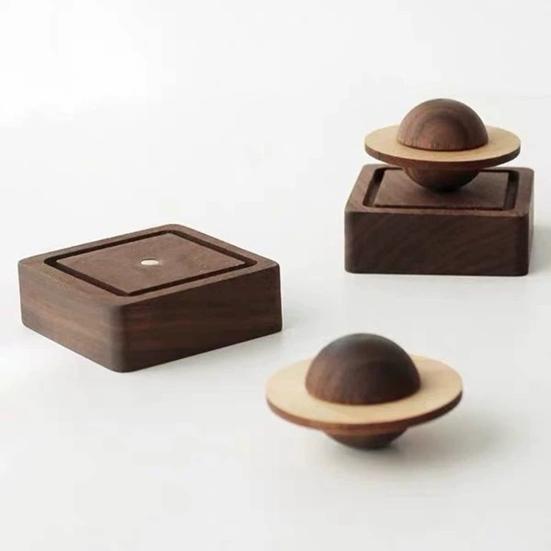 Walnut Wood Planetary Diffuser Handcrafted Aromatherapy Decor for Home Car Essential Oil-Free Wooden Gifts