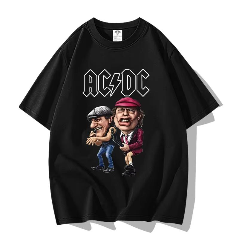 Amerikanische Streetpunk-Rockband ACDC Hip Hop Kurzarm-T-Shirt Kleidung Kleidung Lässig Herren- und Damen-T-Shirt aus 100% Baumwolle