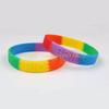 49MD Gay Lesbian Rainbow Silicone Wristlet Wristband Sports Mardi Gras Party Supplies