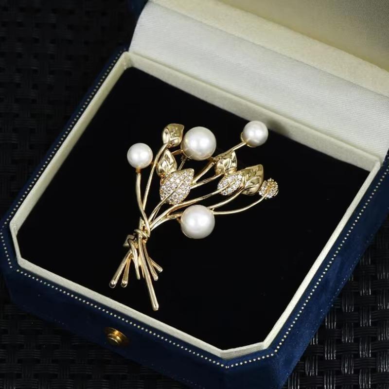 1pc Dainty Wheat Brooch for Women Men Chic Plant Brooches Pins Inlaid Zircon Jewelry Trendy Accessories Party Gifts