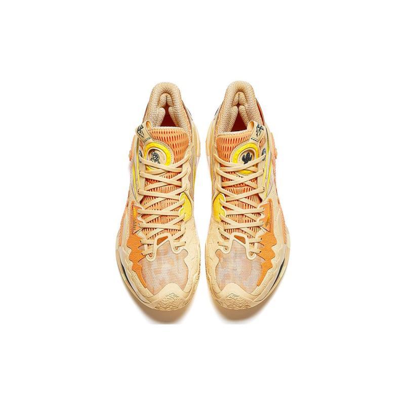 Anta Shock Wave 5 Sand Lizard Cushioning And Breathable High Top Basketball Shoes Men's Apricot Yellow Sneakers 112341106-3