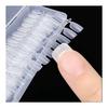 Nail Tips 240 Sheets 15 Sizes Set False Nails Clear Sanded Nails Finger Parts Ultra Thin Plain Self Practice Salon Case Included (Square Off S 197)