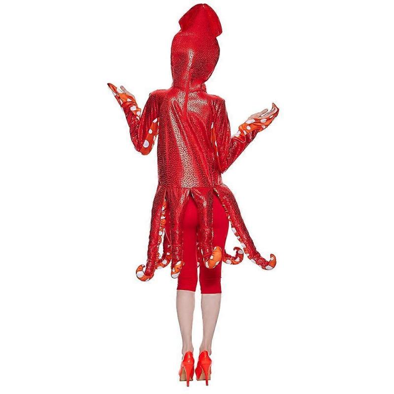 Funny Family Squid Costume Red Octopus Sponge Jumpsuits For Parent And Child Halloween Animal Costumes Carnival Fancy Dress