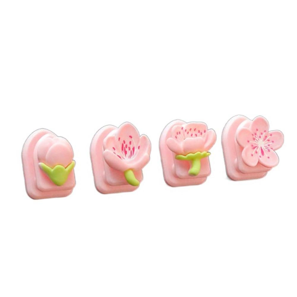 Multifunctional Cartoon Car Hooks Peach Blossom Car Hanging Hook Flower Car Small Hook Women Girl