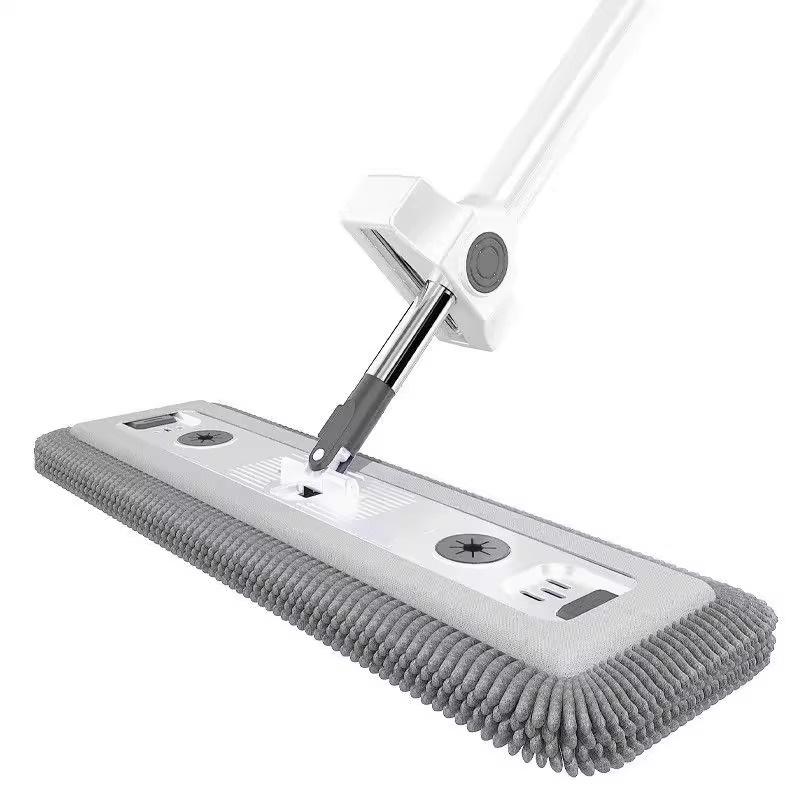 2025 Stainless Steel Chenille Flat Mop - Hand-Free, Dual-Use for Dry & Wet Cleaning